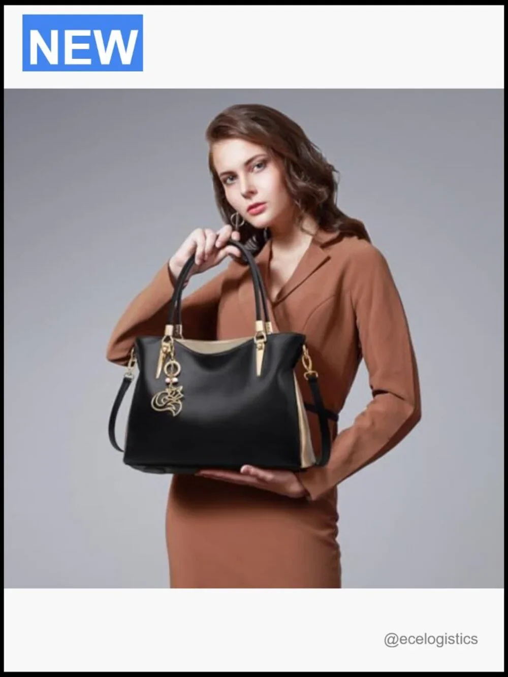 Genuine Leather Medium Tote Bag with Top Handles Shoulder Satchel Purse